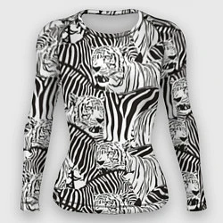 Рашгард женский Зебры и тигры, цвет: 3D-принт