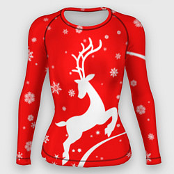 Рашгард женский Christmas deer, цвет: 3D-принт