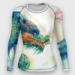 Рашгард женский Japanese dragon - watercolor art, цвет: 3D-принт