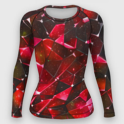 Рашгард женский Красное разбитое стекло, цвет: 3D-принт