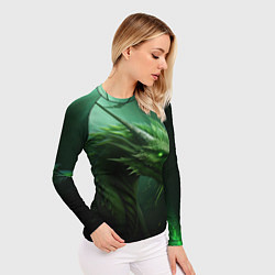 Рашгард женский Яркий зеленый дракон, цвет: 3D-принт — фото 2