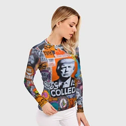 Рашгард женский Donald Trump - american сollage, цвет: 3D-принт — фото 2