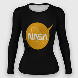 Рашгард женский NASA yellow logo, цвет: 3D-принт