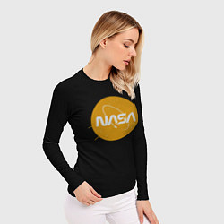 Рашгард женский NASA yellow logo, цвет: 3D-принт — фото 2