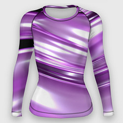Рашгард женский Нежные фиолетовые полосы абстракта, цвет: 3D-принт
