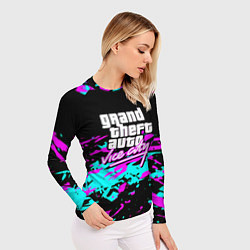 Рашгард женский GTA vice city неоновые краски, цвет: 3D-принт — фото 2
