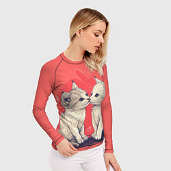 Рашгард женский Влюбленные котята день святого Валентина, цвет: 3D-принт — фото 2