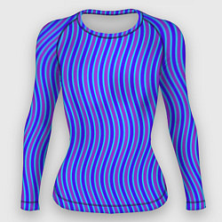 Рашгард женский Неоновые волнистые полосы, цвет: 3D-принт