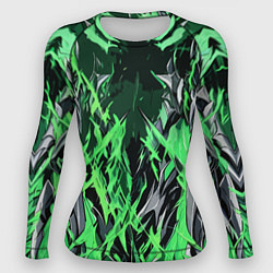 Женский рашгард Сталь и зелёная энергия
