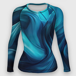 Рашгард женский Синяя абстракция в виде волн, цвет: 3D-принт