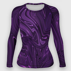 Рашгард женский Абстакция на темно фиолетовом, цвет: 3D-принт