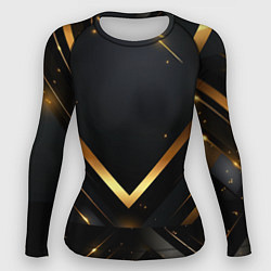 Рашгард женский Gold luxury black abstract, цвет: 3D-принт