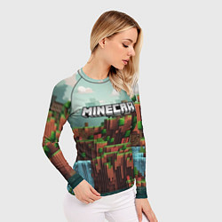Рашгард женский Minecraft logo квадратный мир, цвет: 3D-принт — фото 2