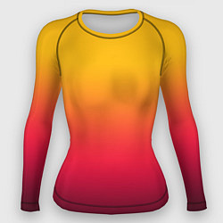 Рашгард женский Жёлто-бордовый градиент, цвет: 3D-принт
