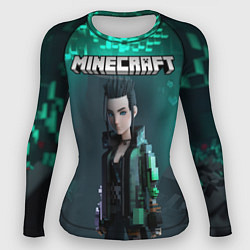 Рашгард женский Minecraft cyberpunk green neon, цвет: 3D-принт