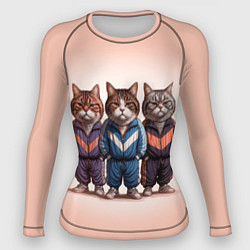 Рашгард женский Три полосатых кота в спортивных костюмах пацана, цвет: 3D-принт