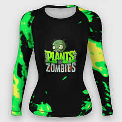 Рашгард женский Plants vs Zombies зелёная текстура, цвет: 3D-принт
