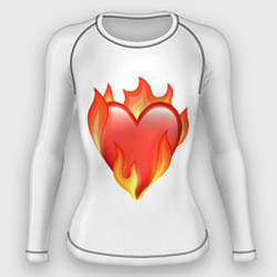 Рашгард женский Сердце в огне эмодзи, цвет: 3D-принт