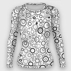 Рашгард женский Бело-чёрный паттерн пузырьки, цвет: 3D-принт