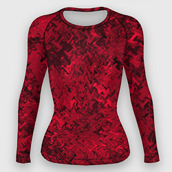 Рашгард женский Абстрактная текстура тёмно-красный, цвет: 3D-принт