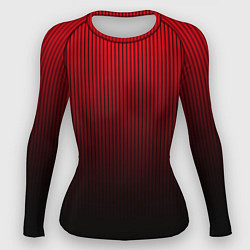 Рашгард женский Красно-чёрный градиент в полоску, цвет: 3D-принт