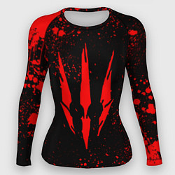 Женский рашгард The witcher - Краскый логотип и брызги