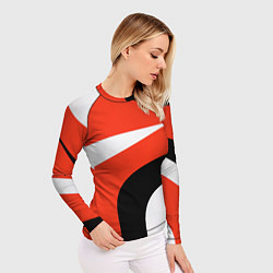 Рашгард женский Геометрические волнистые абстрактные волны белые к, цвет: 3D-принт — фото 2