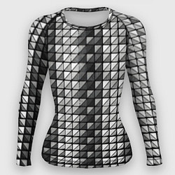 Рашгард женский Чёрно-белые квадраты, цвет: 3D-принт