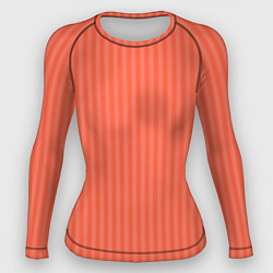 Рашгард женский Полосатый розово-оранжевый, цвет: 3D-принт