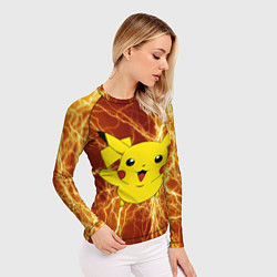 Рашгард женский Pikachu yellow lightning, цвет: 3D-принт — фото 2