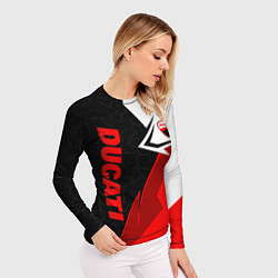 Рашгард женский Ducati moto - красная униформа, цвет: 3D-принт — фото 2