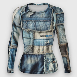 Рашгард женский Patchwork denim - vogue, цвет: 3D-принт