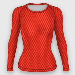 Рашгард женский Сочный красный паттерн сетка, цвет: 3D-принт