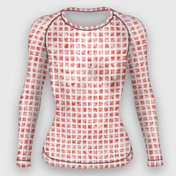 Рашгард женский Паттерн маленькая красная мозаичная плитка, цвет: 3D-принт