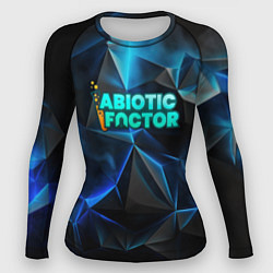 Рашгард женский Abiotic Factor логотип холодный фон, цвет: 3D-принт