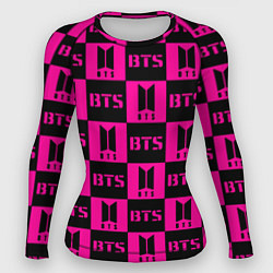 Женский рашгард BTS pattern pink logo