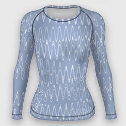 Рашгард женский Кривые линии серо-голубой, цвет: 3D-принт
