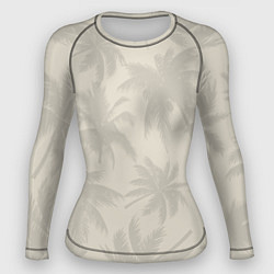 Женский рашгард Бежевые пальмы паттерн