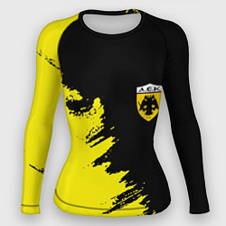 Рашгард женский AEK sport color yellow, цвет: 3D-принт