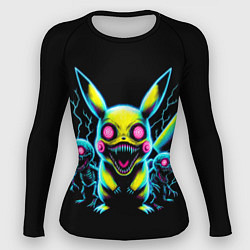 Рашгард женский Pikachu and skeletons - neon glow ai art, цвет: 3D-принт