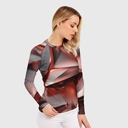 Рашгард женский Рубиновые пирамидки, цвет: 3D-принт — фото 2