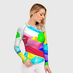 Рашгард женский Цветные столбы, цвет: 3D-принт — фото 2