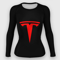 Рашгард женский Tesla red logo, цвет: 3D-принт