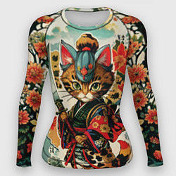 Рашгард женский Якудза самурай кот с мечом, цвет: 3D-принт