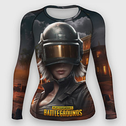 Рашгард женский PUBG девушка в шлеме, цвет: 3D-принт
