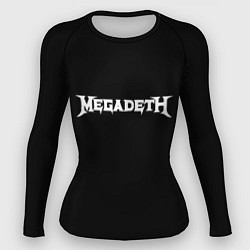 Рашгард женский Megadeth logo white, цвет: 3D-принт