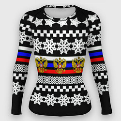 Рашгард женский Rusiia winter pattern, цвет: 3D-принт