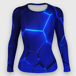 Рашгард женский Текстура темных синих неоновые плиты, цвет: 3D-принт