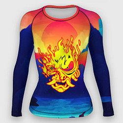 Рашгард женский Samurai fire logo japan, цвет: 3D-принт