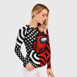 Рашгард женский Among us usa style, цвет: 3D-принт — фото 2